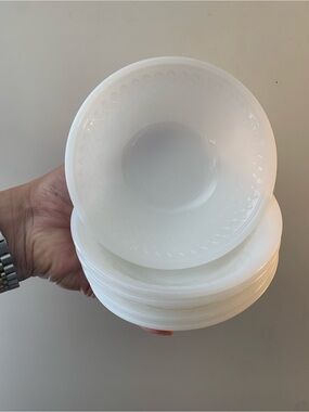 Federal Glass Co. White Milk Glass Berry Bowls - Set of 5
